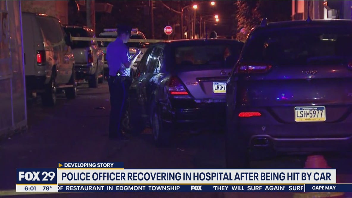 Police officer hit with car door of fleeing suspect in North Philadelphia, police say